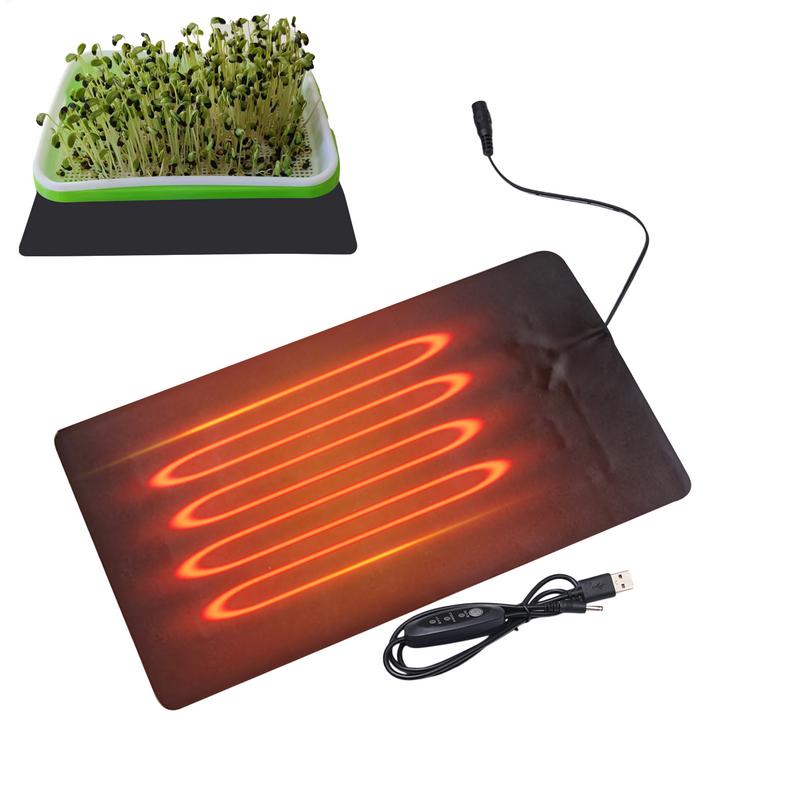 Seedling Heat Mat - 植物保温マット PVCレザー製 室内用USB給電式 水耕栽培用加熱パッド 室内植物や爬虫類用