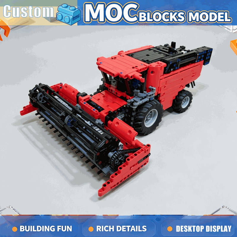 Agriculture Farming Education - 1955ピース ファームコンバインハーベスター ビルディングブロック 農業車両モデル DIY組み立てブロック クリエイティブ教育用ディスプレイギフト